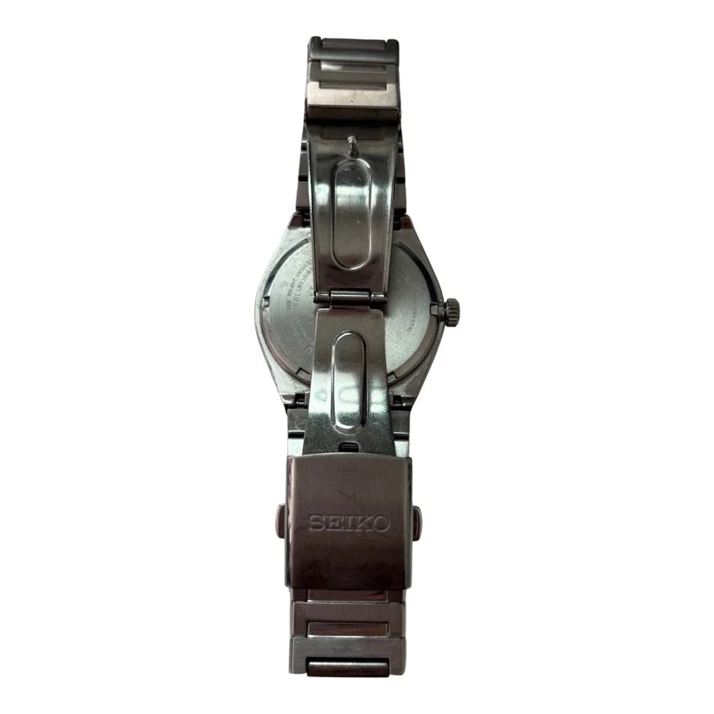 Seiko 6N52-00H0 Mens Quartz Watch Black Dial Stainless Steel Sapphire Working‎